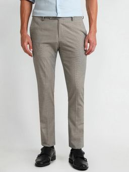 Arrow - Solid Grey Polyester Trousers