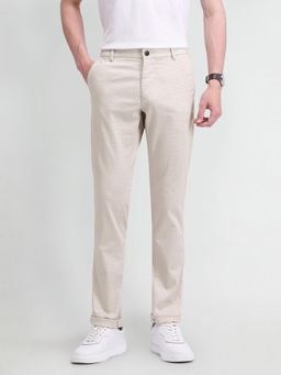 Arrow Sports - Solid Beige Acrylic Trousers