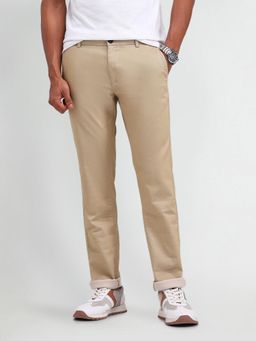 Arrow Sports - Self Design Brown Acrylic Trousers