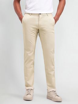 Arrow Sports - Self Design Beige Acrylic Trousers