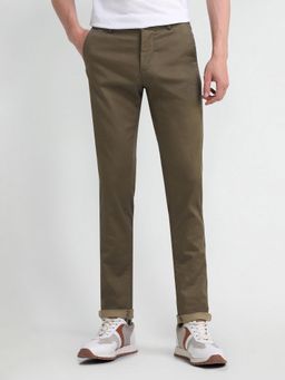 Arrow Sports - Self Design Brown Acrylic Trousers