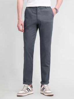 Arrow Sports - Solid Blue Cotton Trousers