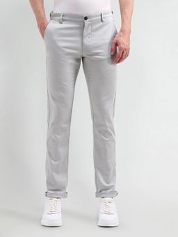 Arrow Sports - Solid Grey Cotton Trousers
