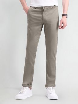 Arrow Sports - Solid Khaki Cotton Trousers