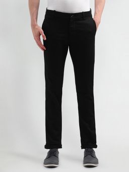 Arrow Sports - Solid Black Cotton Trousers
