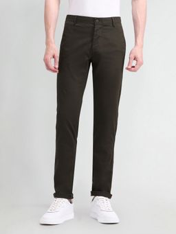 Arrow Sports - Solid Brown Cotton Trousers