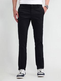 Arrow Sports - Solid Black Cotton Trousers