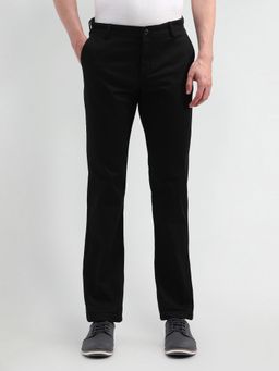 Arrow Sports - Solid Black Cotton Trousers