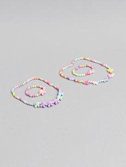EL REGALO - Kids Girls Jewellery 2 Necklace and 2 Bracelet Combo Multi Color (Set of 4)
