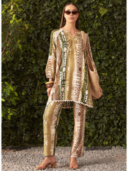 Lakshita - Women Green Printed Rayon Co-Ord (Set of 2)