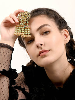 Odette - Green Alloy Drops & Danglers