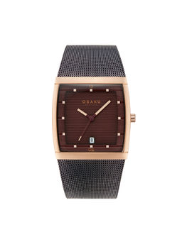 Obaku - Lund Walnut Brown Square Dial Mens Watch - V102GDVNMN