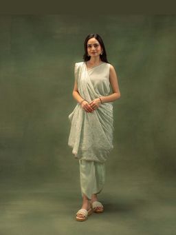 GRASS & SUNSHINE - Women Green Muse Kurta with Pant and Cape