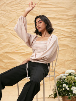 RSVP by Nykaa Fashion - Beige Strings Of My Heart Crop Top