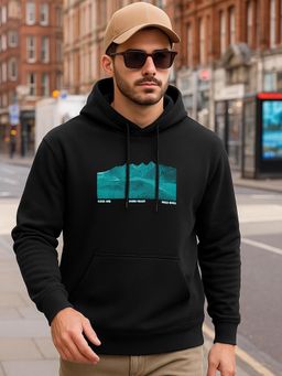 Bewakoof - Jet Black Warm Hearts Graphic Printed Hoodies