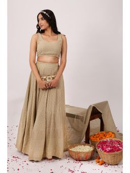 HANDME - Regalia Heavy Embroidered Chikankari Lehenga and Choli (Set of 2)