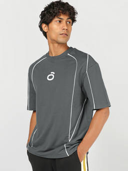 Bewakoof - Mens Grey Printed Oversized T-Shirt