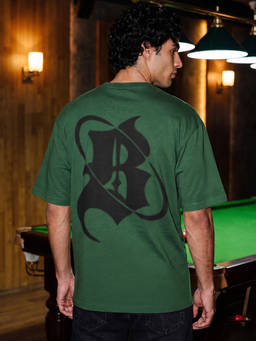 Bewakoof - Mens Green Built Different Graphic Oversized T-Shirt