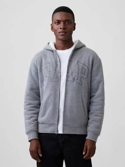 GAP - Mens Grey Logo Zip-Front Jacket