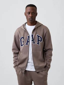GAP - Mens Mauve Zip-Front Hooded Jacket