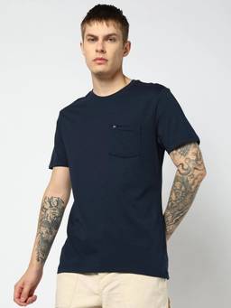 GAP - Mens Navy Blue Logo Crew Neck T-Shirt
