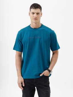 Crocodile - Vertex Teal Round Neck T-Shirt