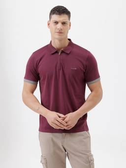 Crocodile - Solid Wine Luxe Polo T-Shirt
