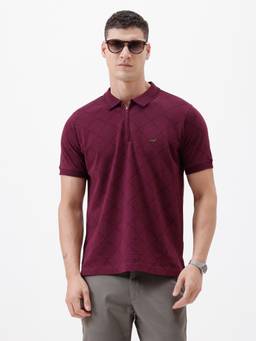 Crocodile - Diamond Wine Matrix Printed Polo T-Shirt
