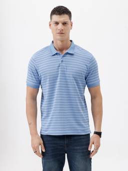 Crocodile - Popcorn Jacquard Striped Polo T-Shirt