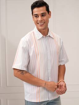 HIGHLANDER - Men Multicolor Striped Boxy Shirt