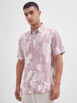 HIGHLANDER - Men Mauve Relaxed Fit Casual Shirt
