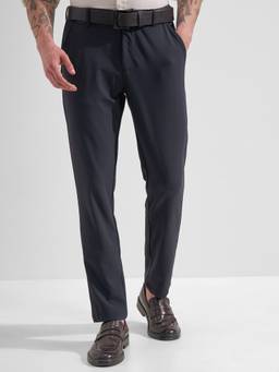 HIGHLANDER - Men Navy Blue Super Stretch Trouser