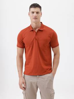 Crocodile - Crossluxe Rust Solid Polo T-Shirt