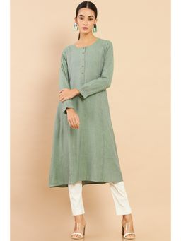Soch - Women Green Self Design Kurta