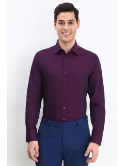 Allen Solly - Men Purple Slim Fit Print Full Sleeves Formal Shirt