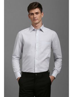 Louis Philippe - Men Grey Classic Fit Textured Full Sleeves Formal Shirt