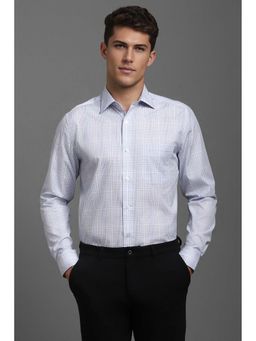 Louis Philippe - Men Light Blue Classic Fit Check Full Sleeves Formal Shirt