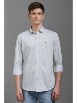 Louis Philippe - Men Grey Smart Fit Print Full Sleeves Casual Shirt