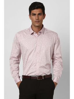 Van Heusen - Men Pink Slim Fit Print Full Sleeves Casual Shirt