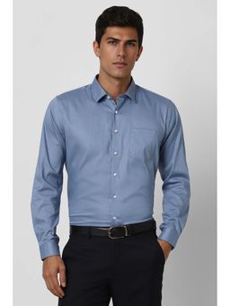 Van Heusen - Men Blue Slim Fit Solid Full Sleeves Formal Shirt
