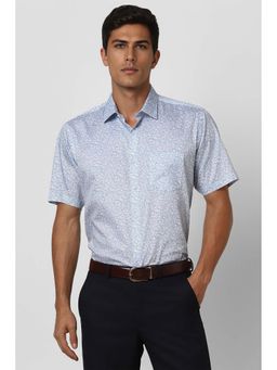 Van Heusen - Men Blue Regular Fit Print Half Sleeves Wedding Shirt
