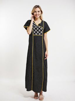 evolove - Black Vibrant Bliss Cotton Nightdress