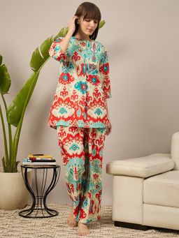 July Nightwear - Cotton Multi-Color Printed Top with Pyjama (Set of 2)