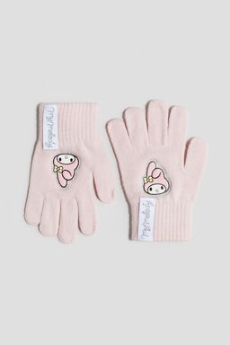 H&M - Girls Pink Appliqued Gloves