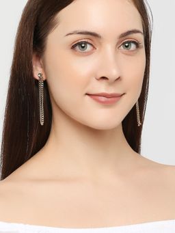 Lilly & Sparkle - Gold-Toned Circular Drop Earrings