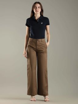 Tommy Hilfiger - Brown Regular Fit Solid Mid Rise Chino