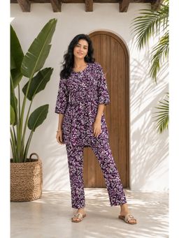 Aurelia - Women’s Purple Printed Co-Ord Set