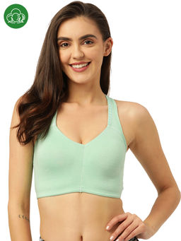 Inner Sense - Organic Antimicrobail Low Impact Lounge bra with remoavable pads-Green