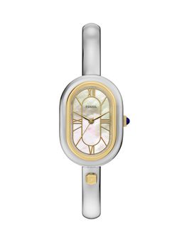 Fossil - White Sloan Silver Toned Women Quartz Watch (ES5455) (M)