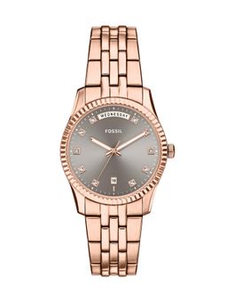 Fossil - Grey Scarlette Rose Gold Toned Women Quartz Watch (ES5459) (M)